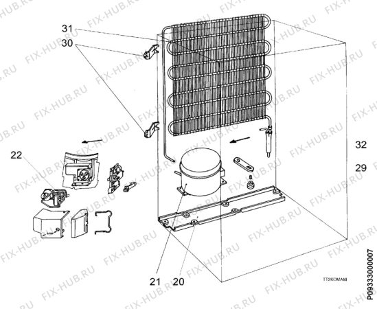 Взрыв-схема холодильника Privileg 872889 1 - Схема узла Cooling system 017